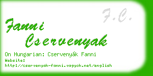 fanni cservenyak business card